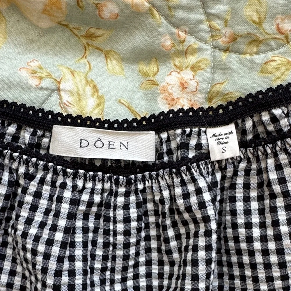 Doen Larena Black and White check gingham High Waist Shorts - Picture 4 of 6